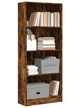 VidaXL Boekenkast 60x24x143 cm bewerkt hout gerookt eikenkleurig