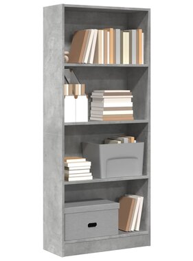 VidaXL Boekenkast 60x24x143 cm bewerkt hout betongrijs