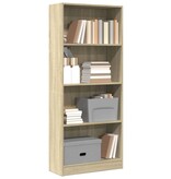 VidaXL Boekenkast 60x24x143 cm bewerkt hout sonoma eikenkleurig