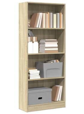 VidaXL Boekenkast 60x24x143 cm bewerkt hout sonoma eikenkleurig