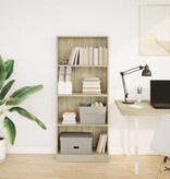 VidaXL Boekenkast 60x24x143 cm bewerkt hout sonoma eikenkleurig