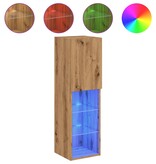 VidaXL Tv-meubels met LED's 2 st 30,5x30x102 cm artisanaal eiken
