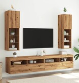 VidaXL Tv-meubels met LED's 2 st 30,5x30x102 cm artisanaal eiken