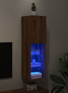 VidaXL Tv-meubel met LED-verlichting 30,5x30x102 cm artisanaal eiken