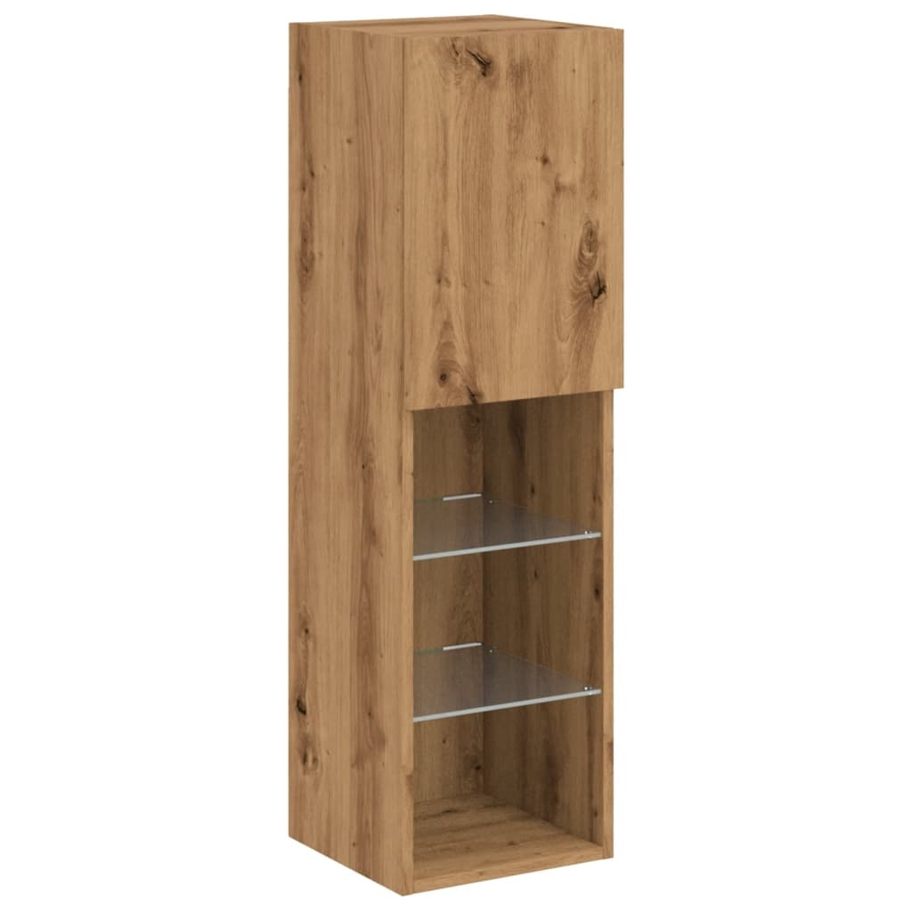 VidaXL Tv-meubel met LED-verlichting 30,5x30x102 cm artisanaal eiken