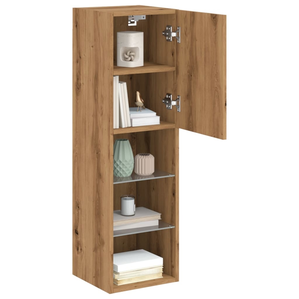 VidaXL Tv-meubel met LED-verlichting 30,5x30x102 cm artisanaal eiken