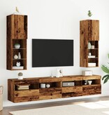 VidaXL Tv-meubels met LED-verlichting 2 st 30,5x30x102 cm oud hout