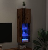 VidaXL Tv-meubel met LED-verlichting 30,5x30x102 cm oud houtkleurig