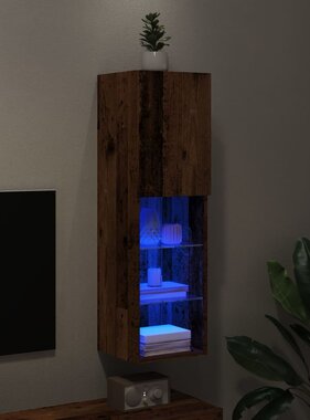 VidaXL Tv-meubel met LED-verlichting 30,5x30x102 cm oud houtkleurig