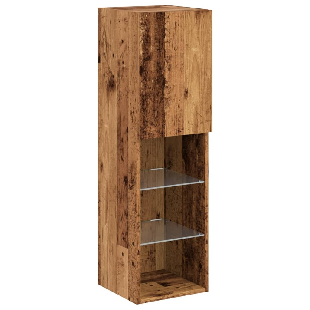 VidaXL Tv-meubel met LED-verlichting 30,5x30x102 cm oud houtkleurig