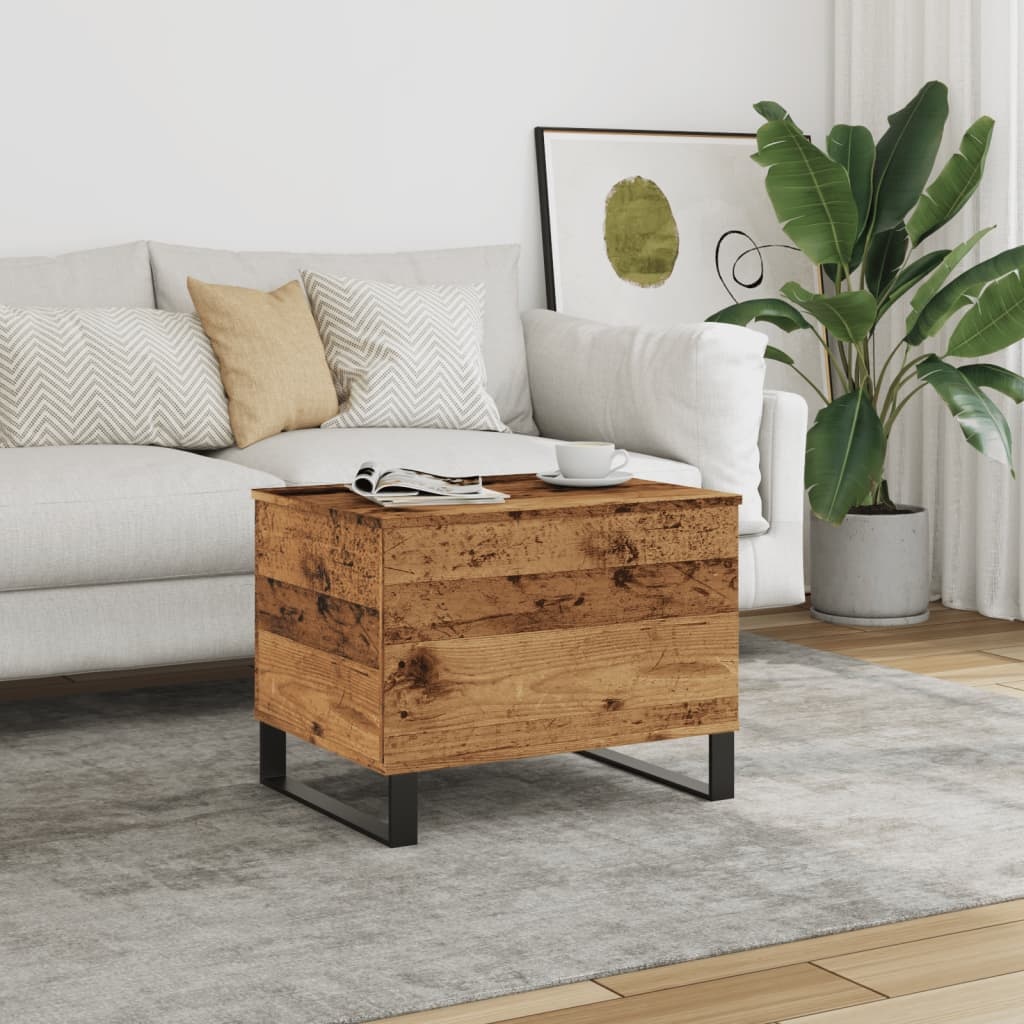 VidaXL Salontafel 60x44,5x45 cm bewerkt hout oud houtkleurig
