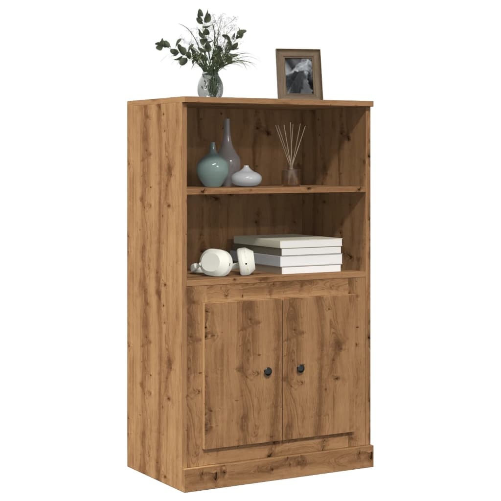 VidaXL Hoge kast 60x35,5x103,5 cm bewerkt hout artisanaal eikenkleurig