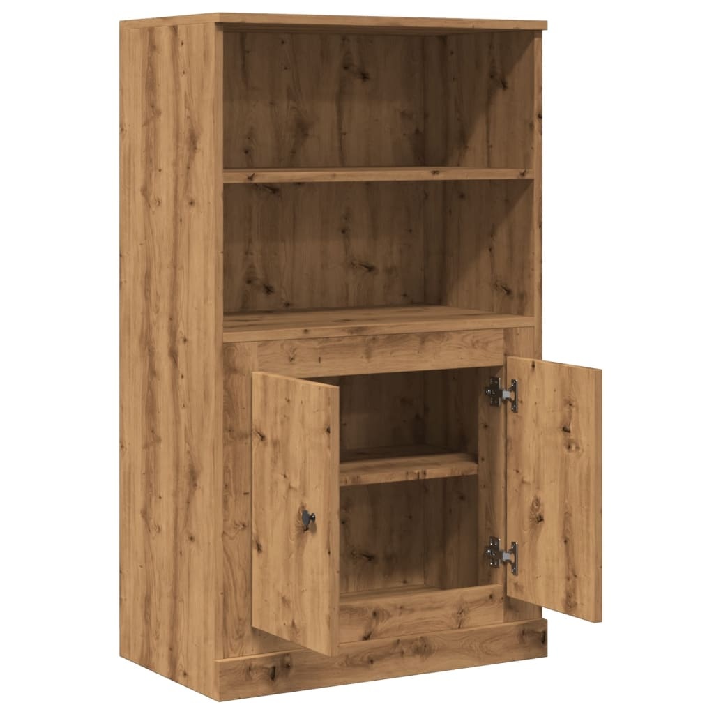 VidaXL Hoge kast 60x35,5x103,5 cm bewerkt hout artisanaal eikenkleurig