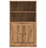 VidaXL Hoge kast 60x35,5x103,5 cm bewerkt hout artisanaal eikenkleurig