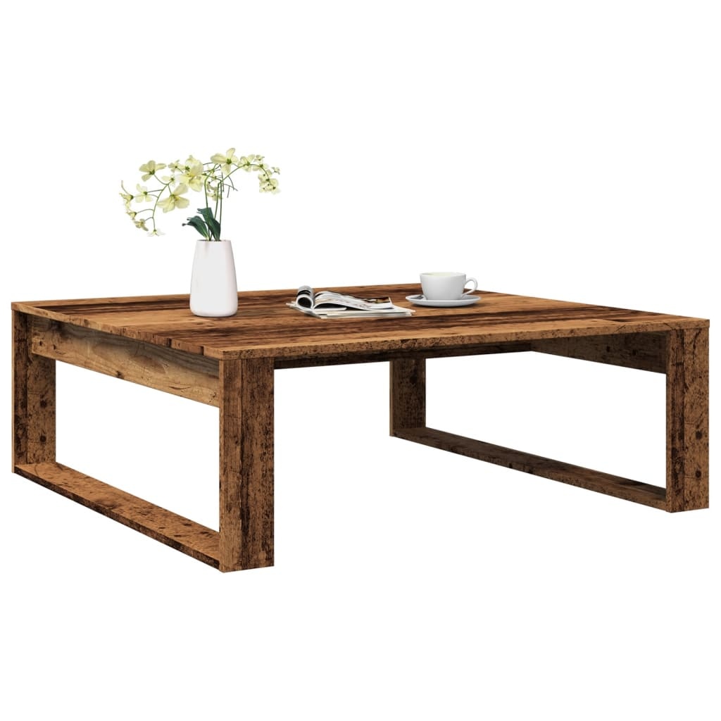VidaXL Salontafel 100x100x35 cm bewerkt hout oude houtkleurig