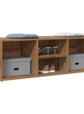 VidaXL Schoenenopbergbank 105x35x35 cm bewerkt hout artisanaal eiken