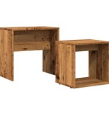 VidaXL 2-delige Tafeltjesset bewerkt hout oud houtkleurig