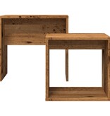 VidaXL 2-delige Tafeltjesset bewerkt hout oud houtkleurig