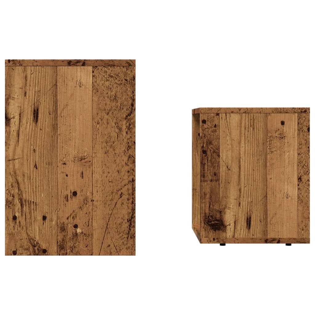 VidaXL 2-delige Tafeltjesset bewerkt hout oud houtkleurig
