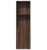 VidaXL Badkamerkast smal met wielen bewerkt hout bruin eikenkleurig