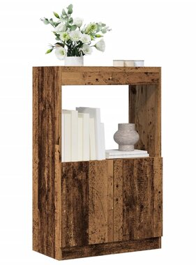 VidaXL Hoge kast 63x33x100 cm bewerkt hout oud houtkleurig