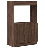 VidaXL Hoge kast 63x33x100 cm bewerkt hout bruin eikenkleurig