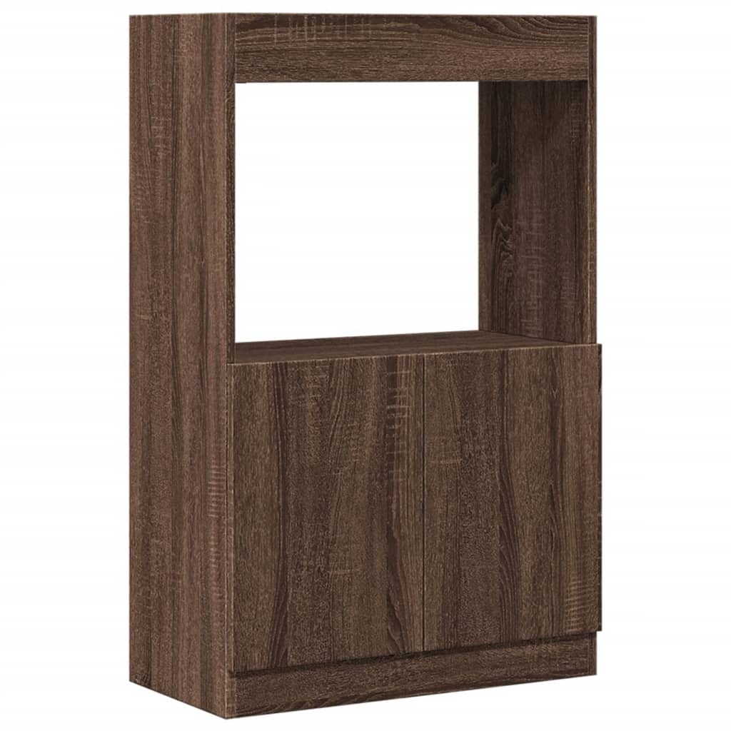 VidaXL Hoge kast 63x33x100 cm bewerkt hout bruin eikenkleurig
