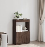 VidaXL Hoge kast 63x33x100 cm bewerkt hout bruin eikenkleurig