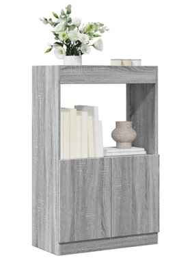 VidaXL Hoge kast 63x33x100 cm bewerkt hout grijs sonoma eikenkleurig