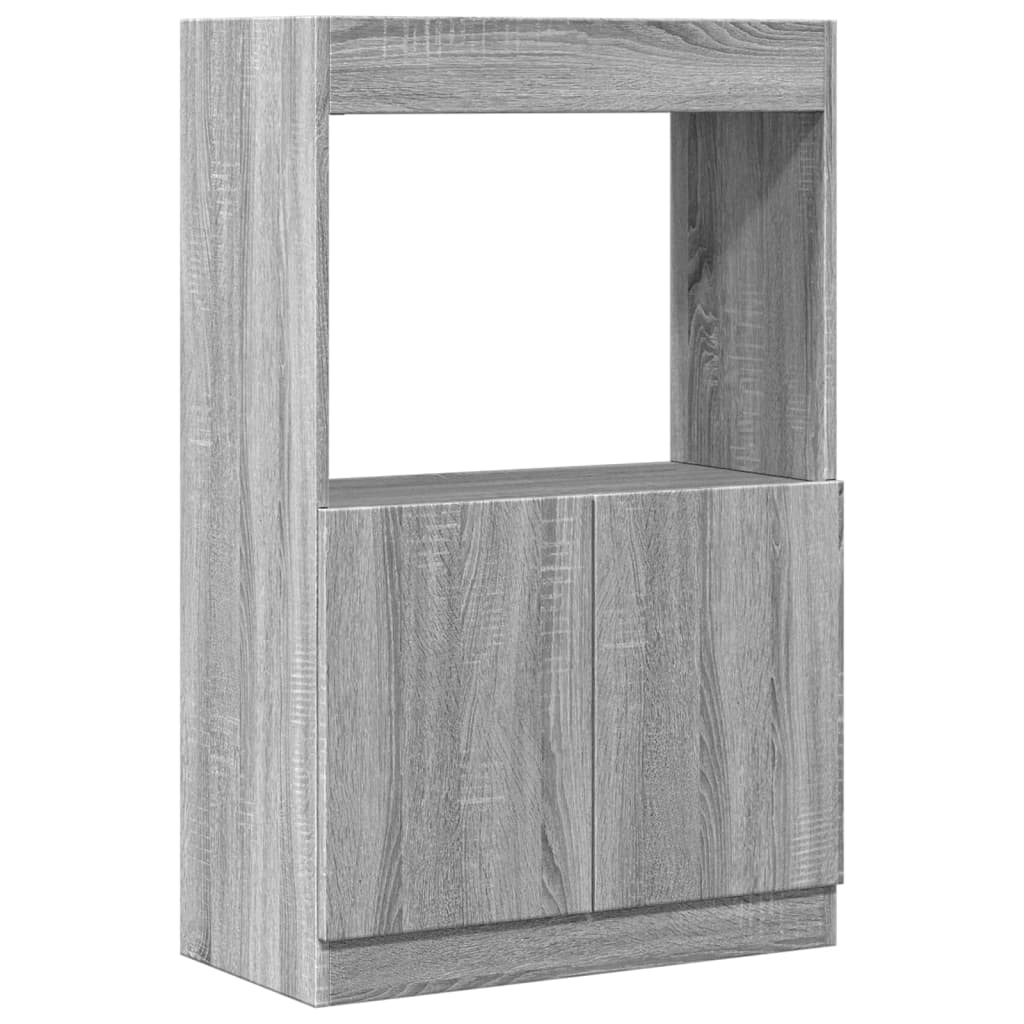 VidaXL Hoge kast 63x33x100 cm bewerkt hout grijs sonoma eikenkleurig