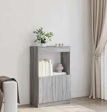 VidaXL Hoge kast 63x33x100 cm bewerkt hout grijs sonoma eikenkleurig