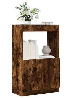 VidaXL Hoge kast 63x33x100 cm bewerkt hout gerookt eikenkleurig