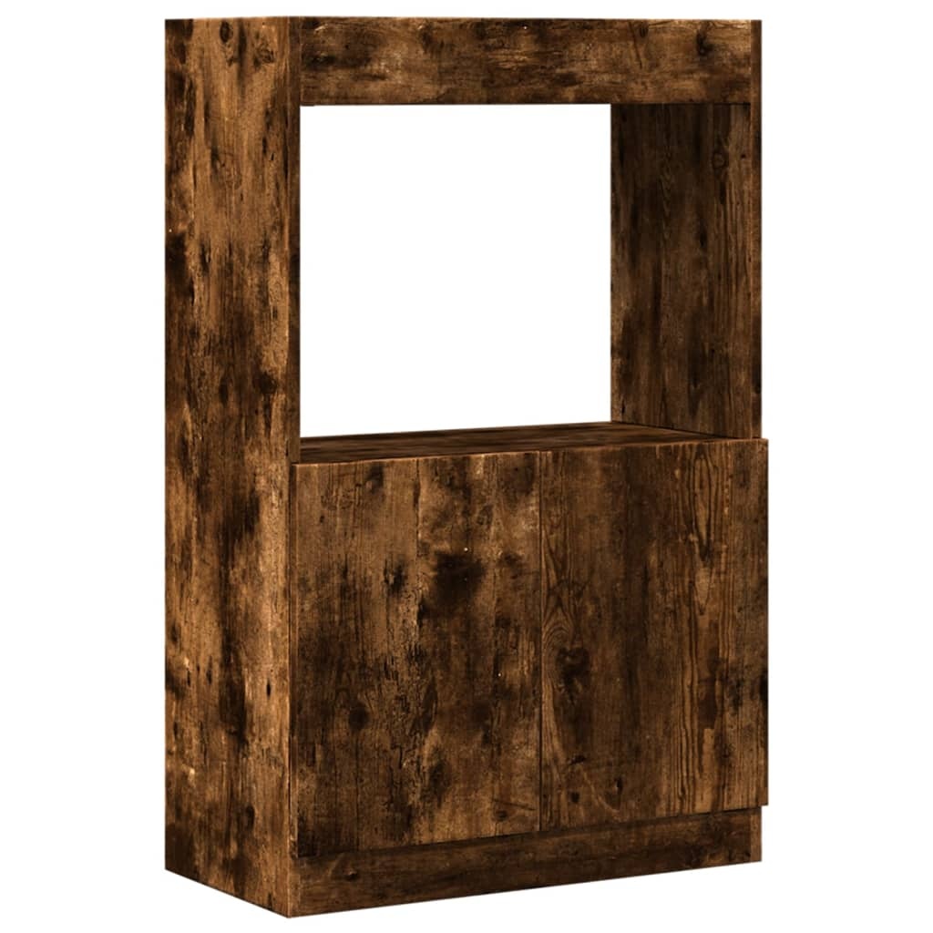 VidaXL Hoge kast 63x33x100 cm bewerkt hout gerookt eikenkleurig
