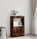 VidaXL Hoge kast 63x33x100 cm bewerkt hout gerookt eikenkleurig