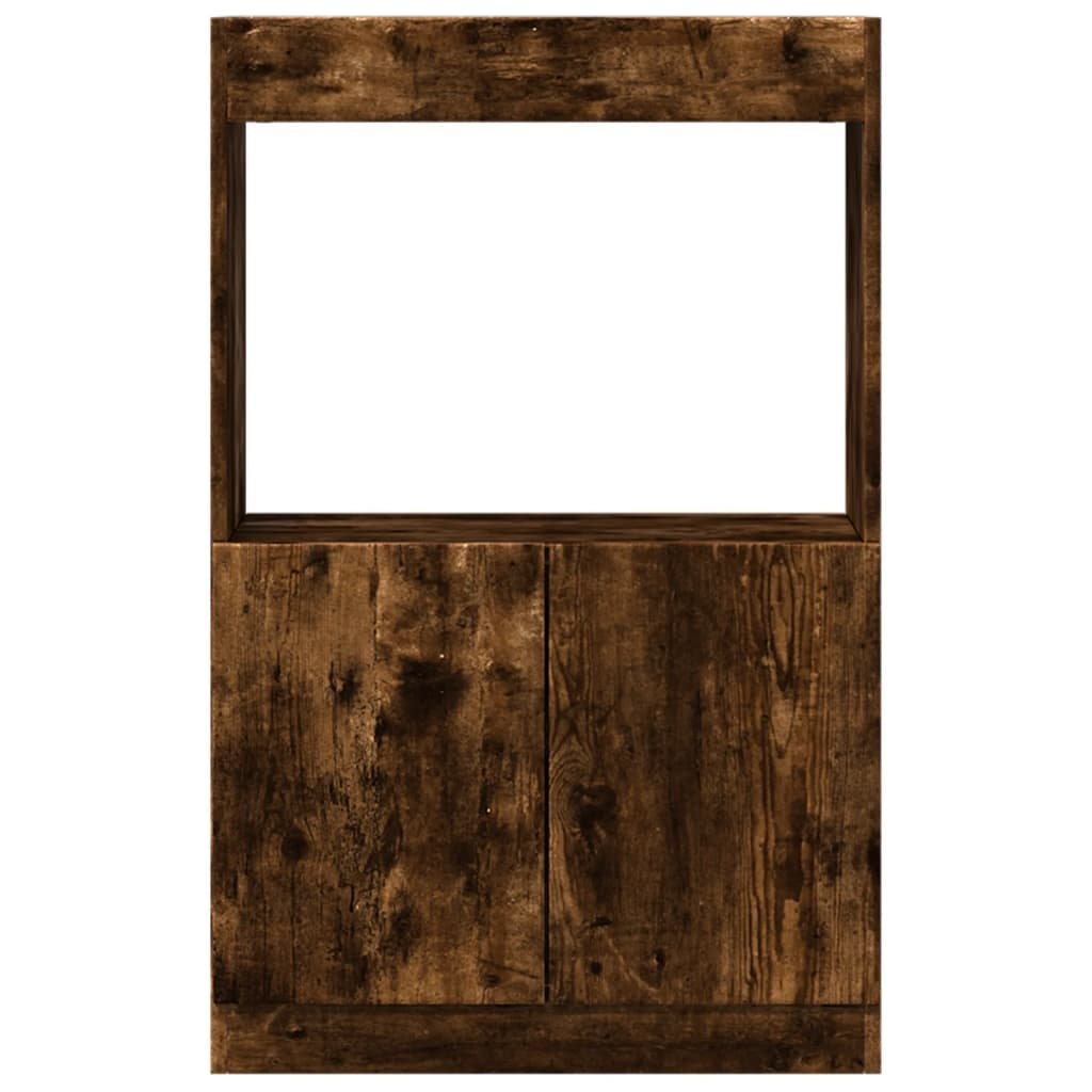 VidaXL Hoge kast 63x33x100 cm bewerkt hout gerookt eikenkleurig