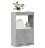 VidaXL Hoge kast 63x33x100 cm bewerkt hout betongrijs