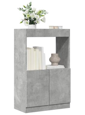 VidaXL Hoge kast 63x33x100 cm bewerkt hout betongrijs