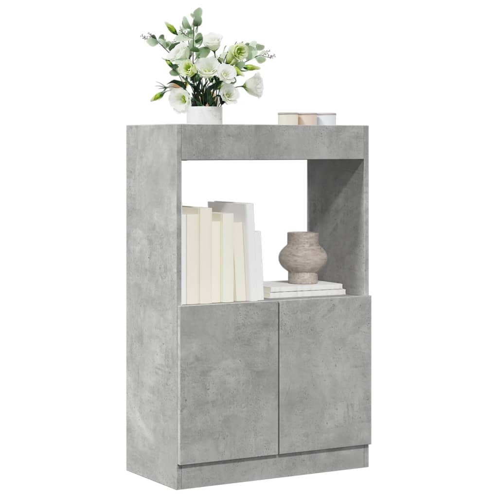 VidaXL Hoge kast 63x33x100 cm bewerkt hout betongrijs
