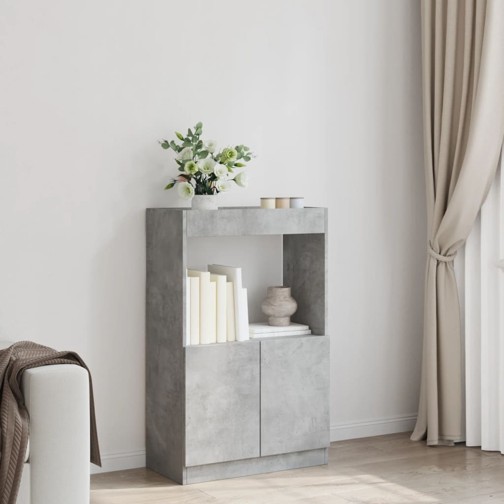 VidaXL Hoge kast 63x33x100 cm bewerkt hout betongrijs