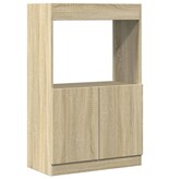 VidaXL Hoge kast 63x33x100 cm bewerkt hout sonoma eikenkleurig