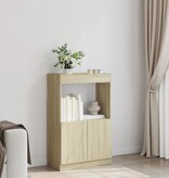 VidaXL Hoge kast 63x33x100 cm bewerkt hout sonoma eikenkleurig