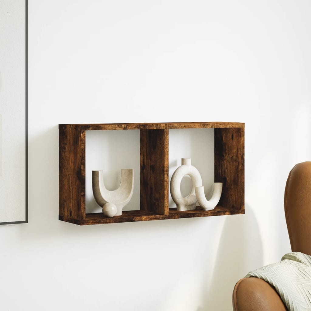 VidaXL Wandkast 60x16x30 cm bewerkt hout gerookt eikenkleurig