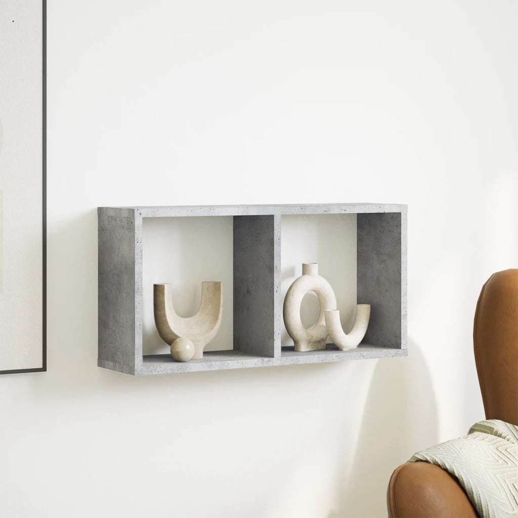 VidaXL Wandkast 60x16x30 cm bewerkt hout betongrijs