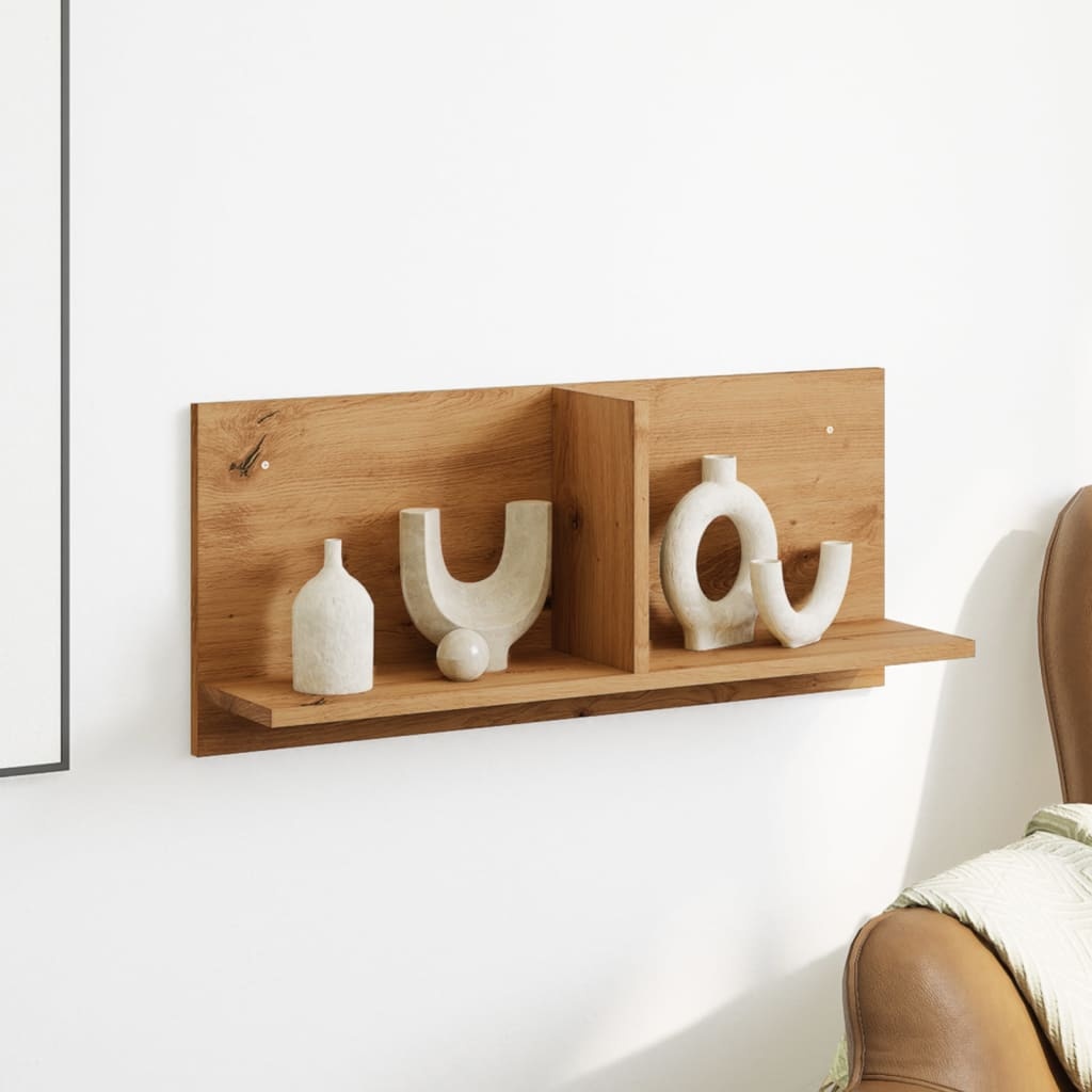 VidaXL Wandkast 70x16,5x30 cm bewerkt hout artinsanaal eikenkleurig