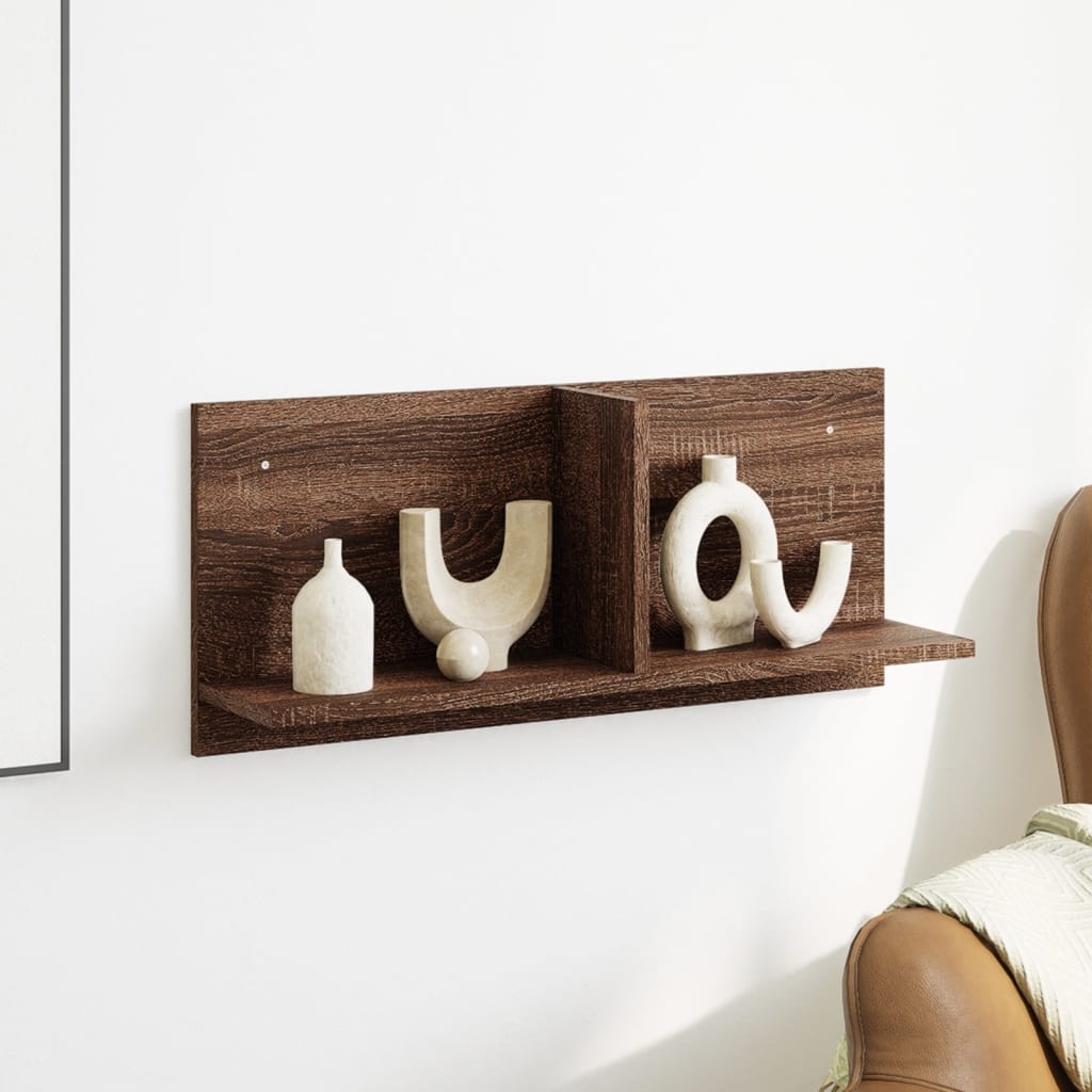 VidaXL Wandkast 70x16,5x30 cm bewerkt hout bruin eikenkleur