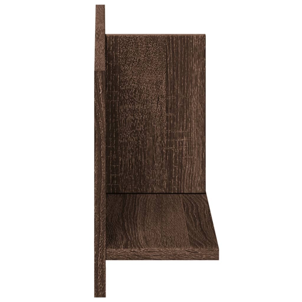 VidaXL Wandkast 70x16,5x30 cm bewerkt hout bruin eikenkleur