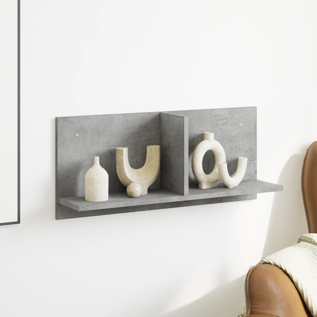 VidaXL Wandkast 70x16,5x30 cm bewerkt hout betongrijs