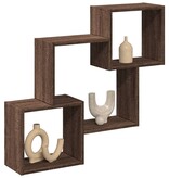 VidaXL Wandkast 78x18x71 cm bewerkt hout bruin eikenkleur