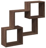 VidaXL Wandkast 78x18x71 cm bewerkt hout bruin eikenkleur