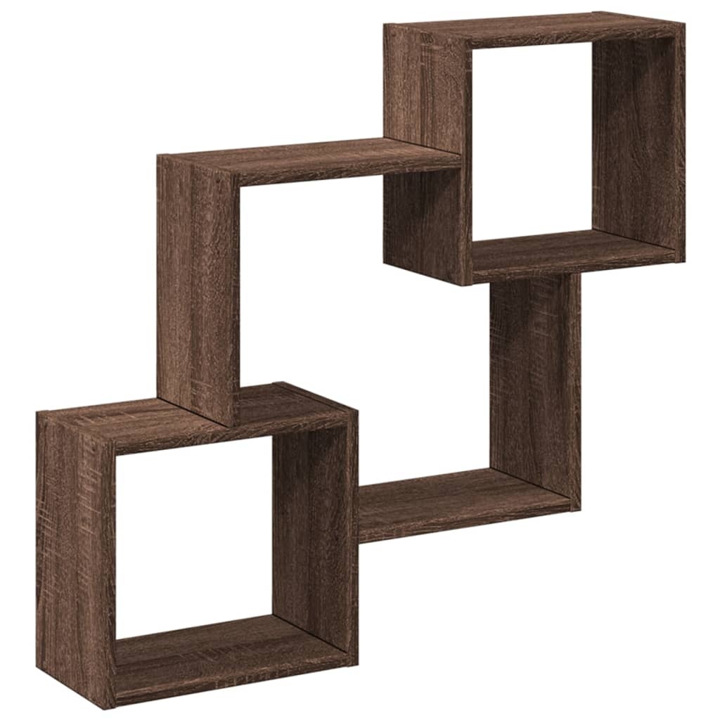 VidaXL Wandkast 78x18x71 cm bewerkt hout bruin eikenkleur